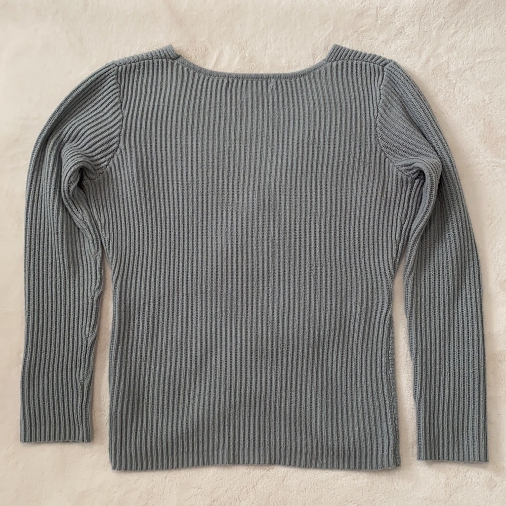 Cupcakes & Cashmere Gray Wrap Sweater Size L - Picture 7 of 13